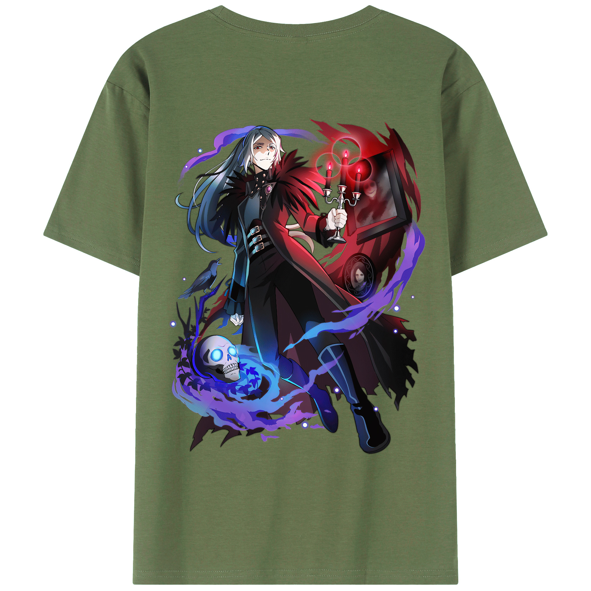 （画像用） 文豪ストレイドッグス Bungo Stray Dogs 綿100％ メンズ半袖Tシャツ（バックプリント） 通気性